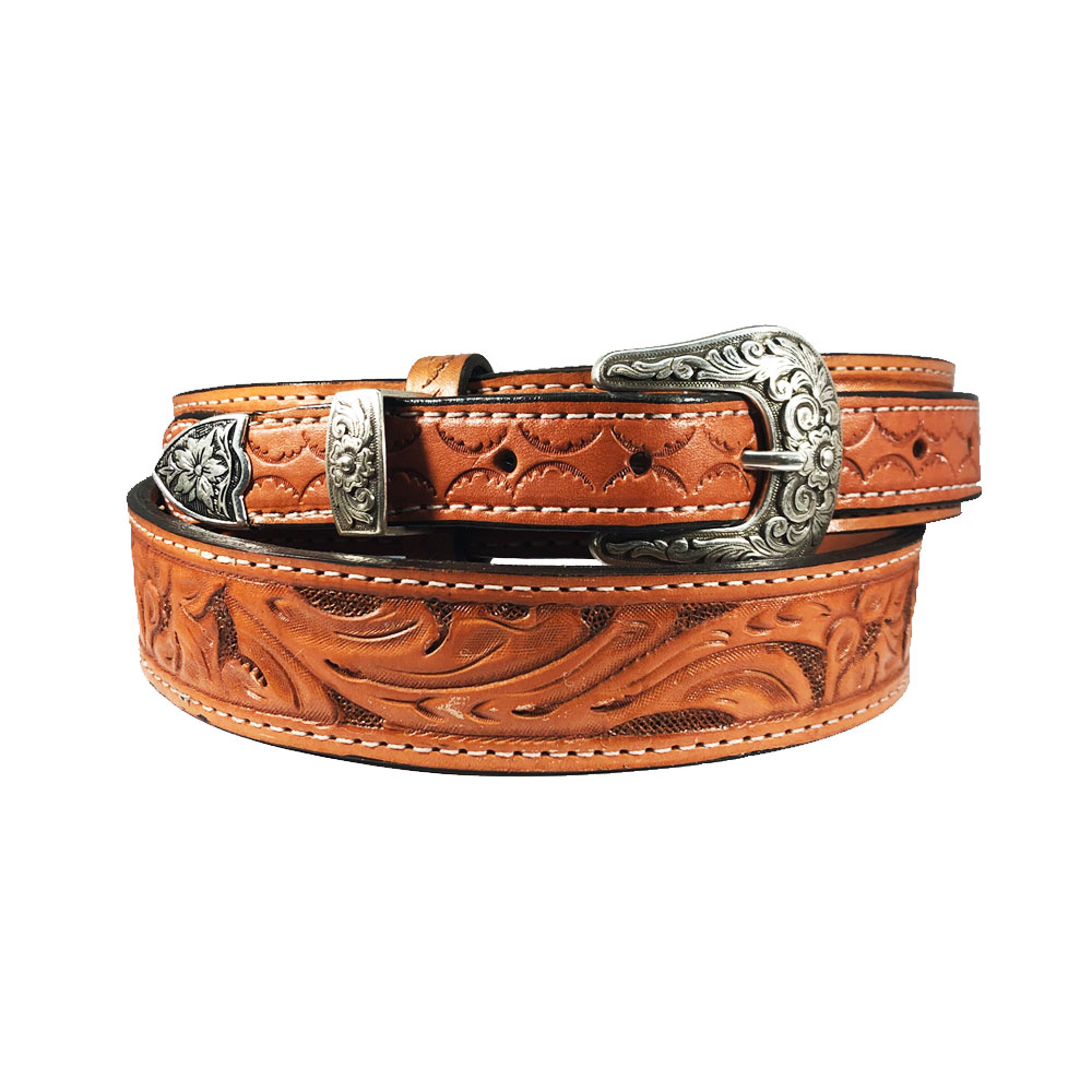 Double Ply Hand Carved Leather Belt – RL627 DP - Rudy Lozano Belt Store