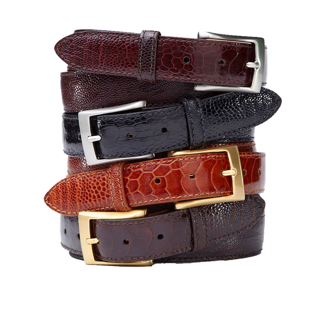 Ostrich Leather Belt for Men in Brown Color – RL20EO - Rudy Lozano